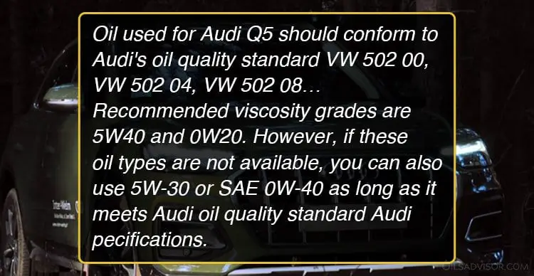 Audi q5 oil type