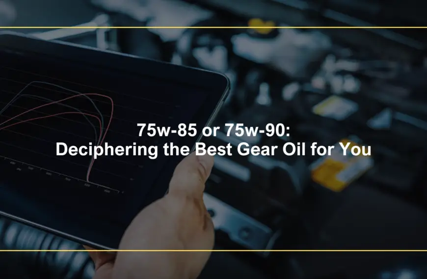 75w-85 or 75w-90: Deciphering the Best Gear Oil for You