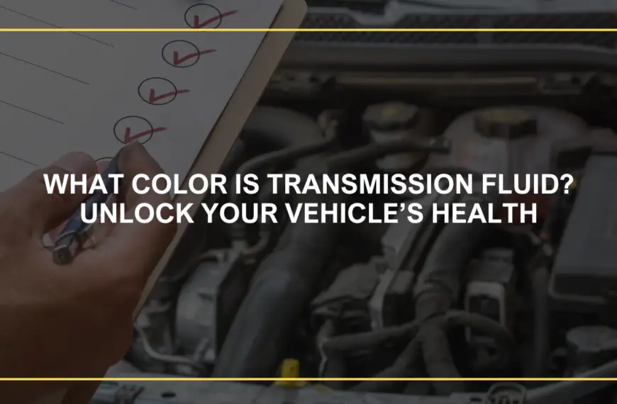 WHAT COLOR IS TRANSMISSION FLUID? UNLOCK YOUR VEHICLE’S HEALTH